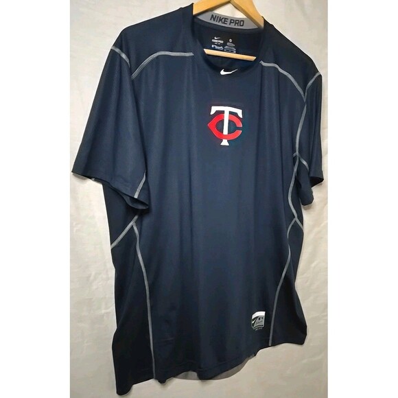 Minnesota Twins Authentic Nike Pro Fitted Dri-Fit T-Shirt, Sz XL, Blue - Picture 2 of 10
